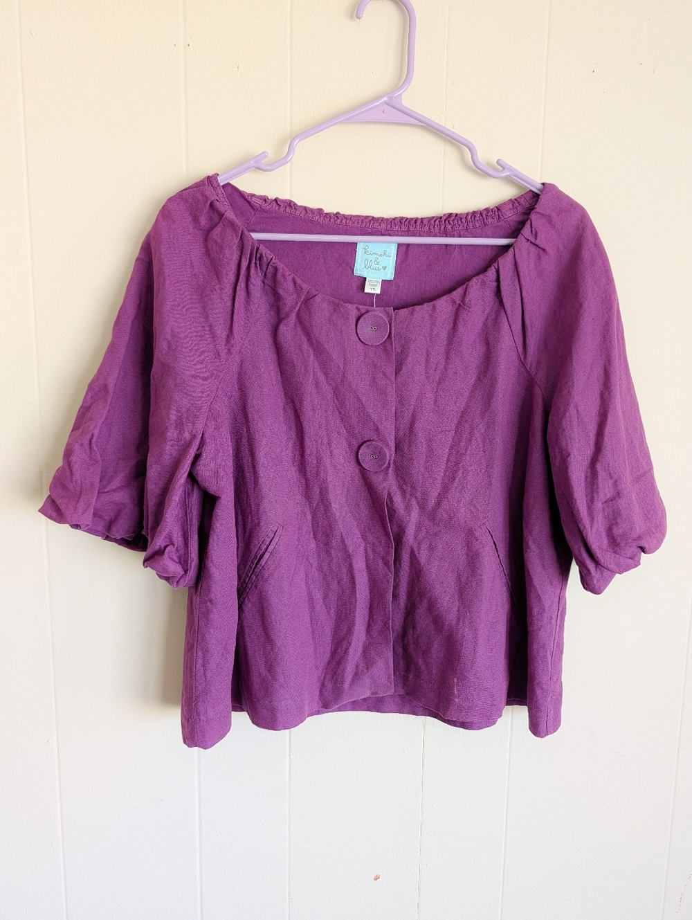 UO Kimchi‎ And Blue Short Sleeve Purple Cardigan